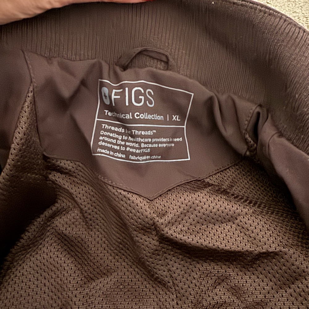Figs Technical Collection Dark Brown Scrub jacket, top and jogger pants